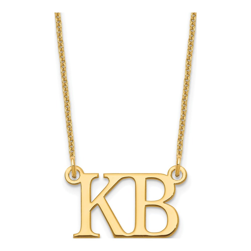 14K Yellow Gold Personalized 2-Initial Necklace