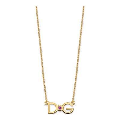 Gold-Plated Sterling Silver Personalized 2-Initials Birthstone Necklace – view 2