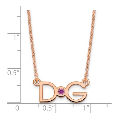Rose Gold-Plated Sterling Silver Medium 2-Initial Necklace – view 2