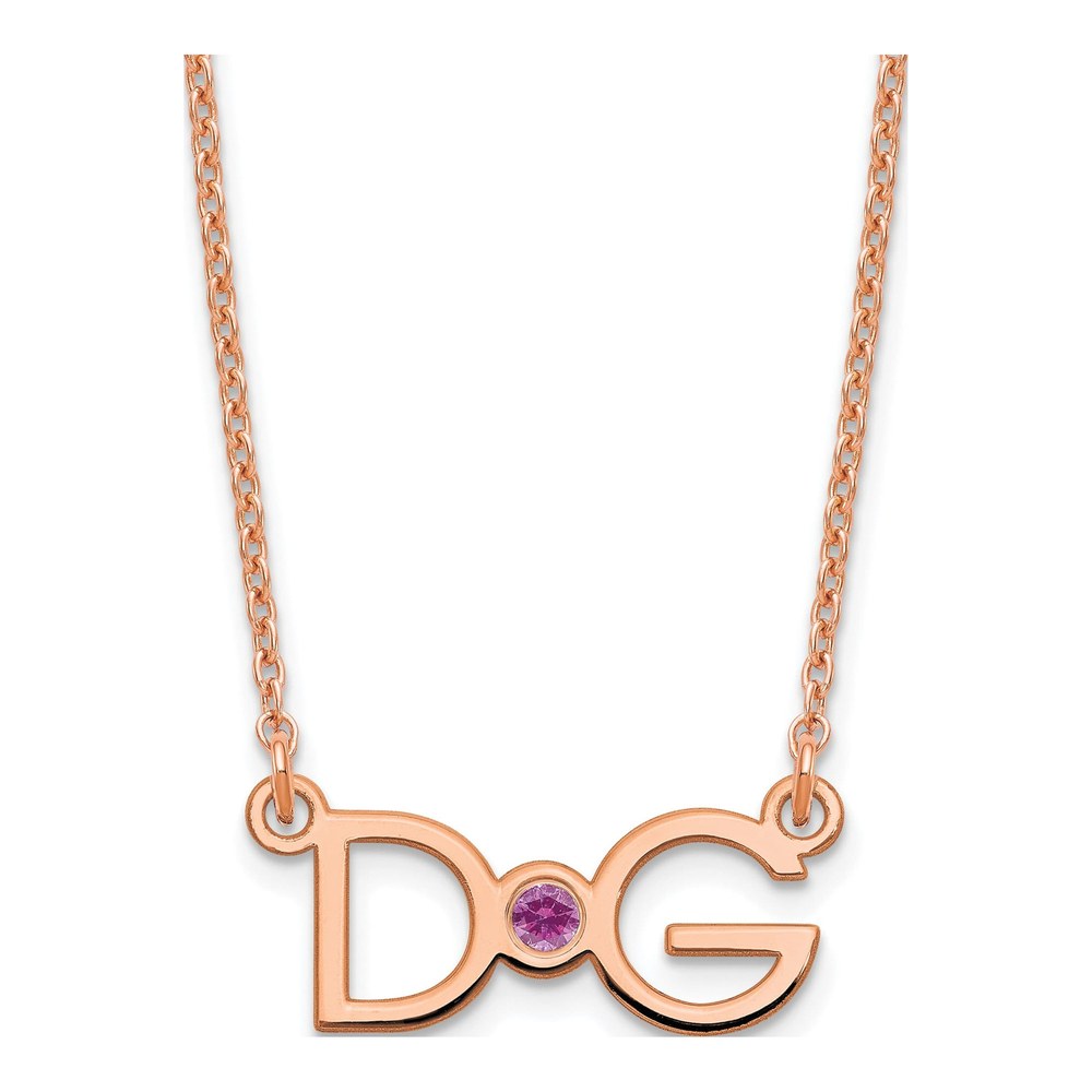 Rose Gold-Plated Sterling Silver Medium 2-Initial Necklace