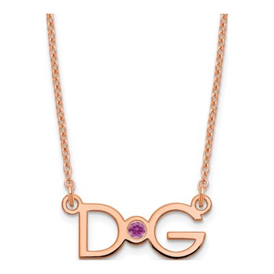 Rose Gold-Plated Sterling Silver Medium 2-Initial Necklace