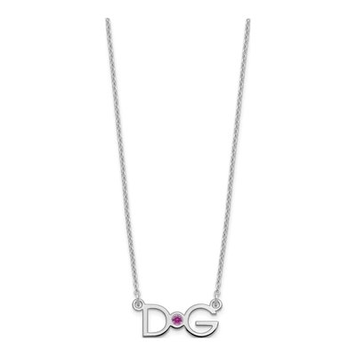 Sterling Silver Personalized Initials Birthstone Necklace – view 2