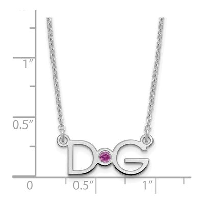 Sterling Silver Personalized Initials Birthstone Necklace – view 3