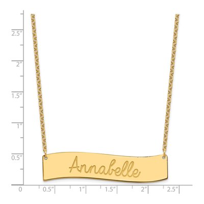 Gold-Plated Sterling Silver Personalized Curved Bar Necklace – view 3
