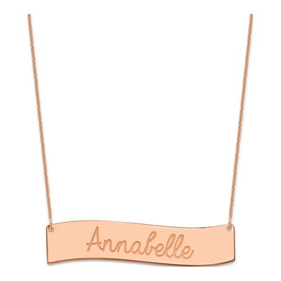 14K Rose Gold 'always My Heart' Bar Necklace