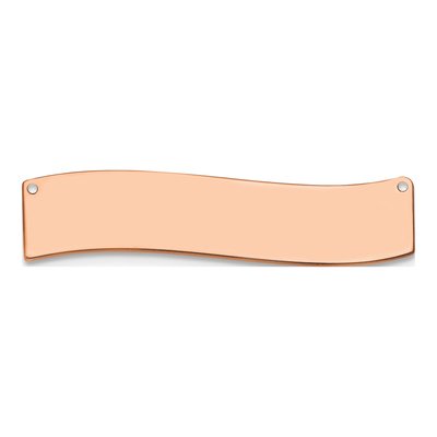 14K Rose Gold Large Curved Blank Bar Finding