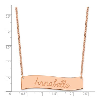 Rose Gold-Plated Sterling Silver Personalized Heart Bar Necklace – view 2