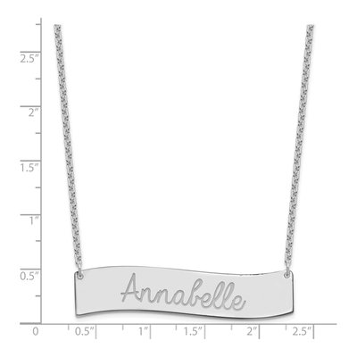 Sterling Silver Curved Bar 'always My Heart' Necklace – view 3