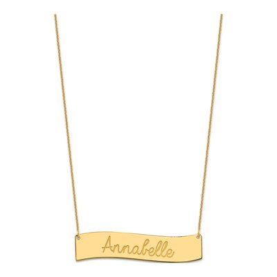 14K Yellow Gold 'always My Heart' Bar Necklace – view 2