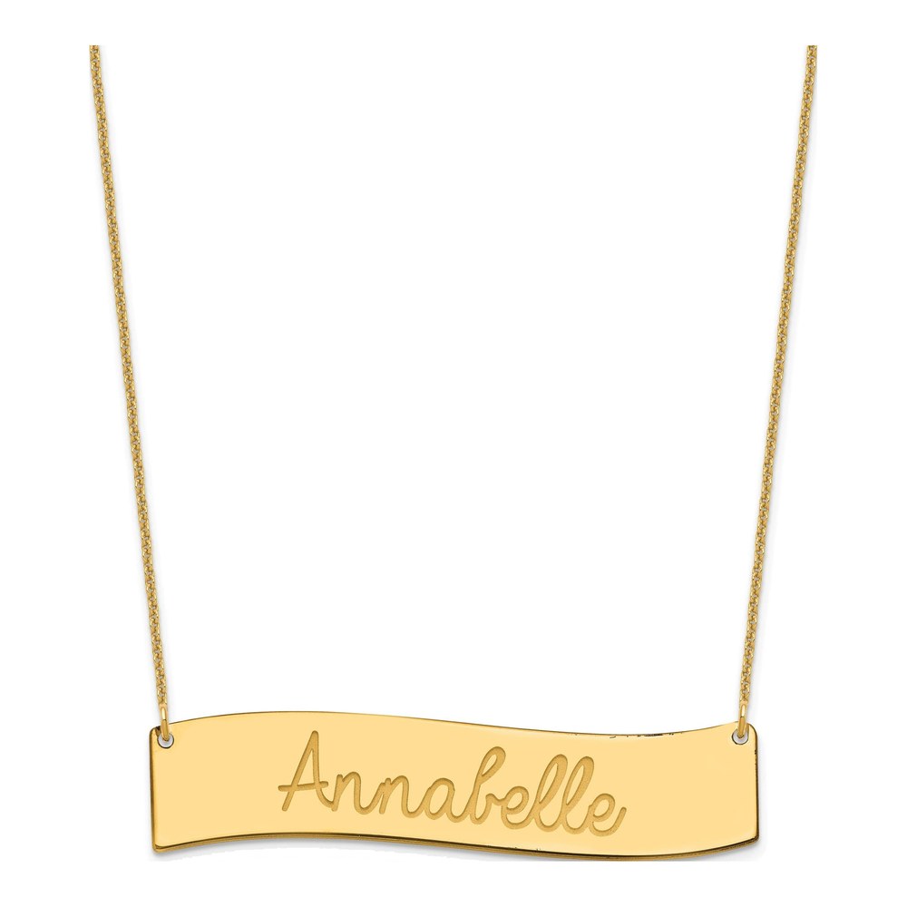14K Yellow Gold 'always My Heart' Bar Necklace