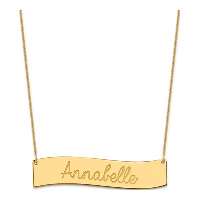 14K Yellow Gold 'always My Heart' Bar Necklace