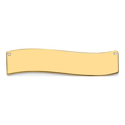 14K Yellow Gold Large Curved Blank Bar Finding
