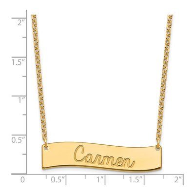 Gold-Plated Sterling Silver Personalized Curved Bar Necklace – view 3