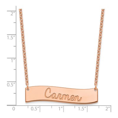 Rose Gold-Plated Sterling Silver Personalized Bar Necklace – view 2