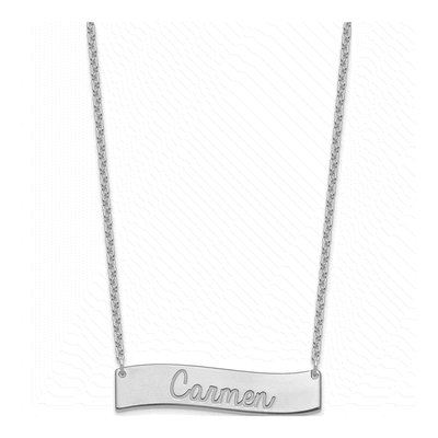 Sterling Silver Curved Bar Necklace – view 2
