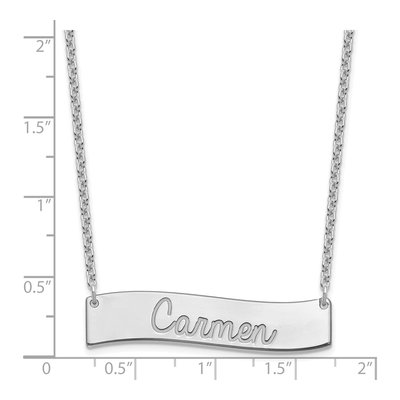 Sterling Silver Curved Bar Necklace – view 3