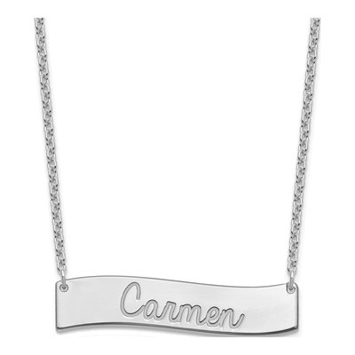 Sterling Silver Curved Bar Necklace