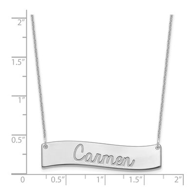 14K White Gold 'always My Heart' Bar Necklace – view 3
