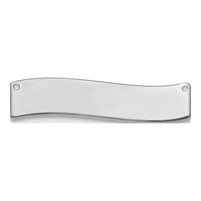 14K White Gold Curved Blank Bar Finding
