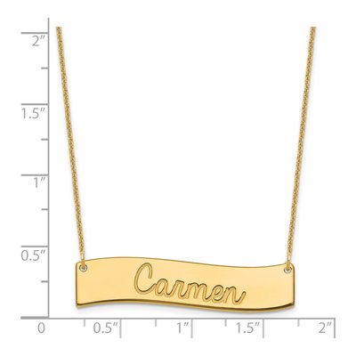 14K Yellow Gold Always My Heart Bar Necklace – view 3