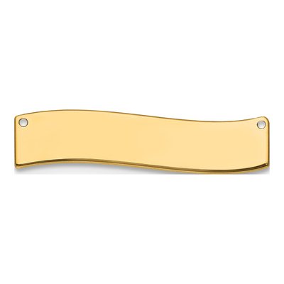 14K Yellow Gold Curved Blank Bar Finding