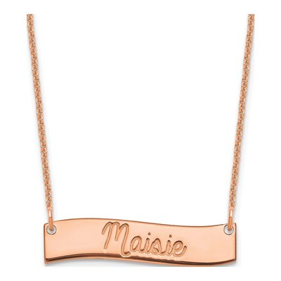 14K Rose Gold 'always My Heart' Bar Necklace