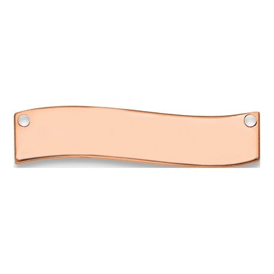 14K Rose Gold Small Curved Blank Bar Finding