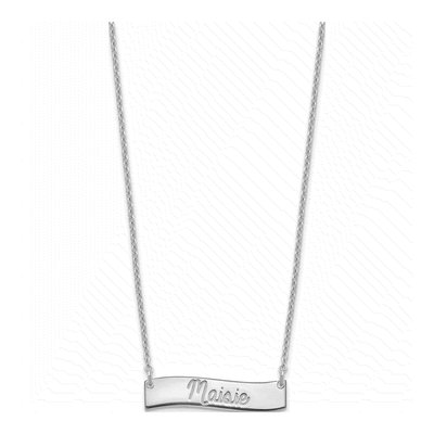 Sterling Silver Personalized Always My Heart Bar Necklace – view 2