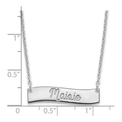 Sterling Silver Personalized Always My Heart Bar Necklace – view 3