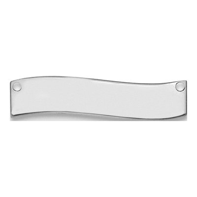 14K White Gold Small Curved Blank Bar Finding