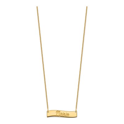 14K Yellow Gold 'always My Heart' Bar Necklace – view 2