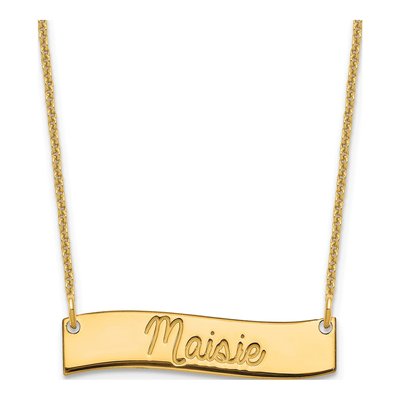 14K Yellow Gold 'always My Heart' Bar Necklace