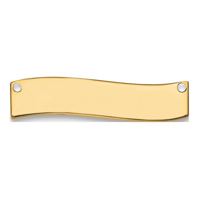 14K Yellow Gold Small Curved Blank Bar Finding