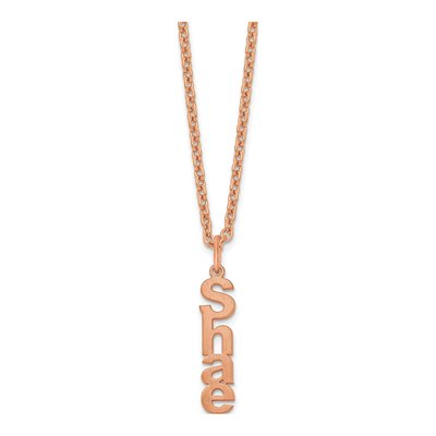 Rose Gold-Plated Sterling Silver Vertical Name Necklace