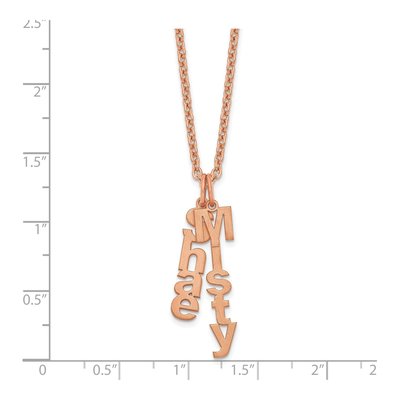 Rose Gold-Plated Sterling Silver Vertical 2-Name Necklace – view 2