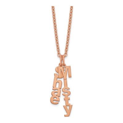 Rose Gold-Plated Sterling Silver Vertical 2-Name Necklace