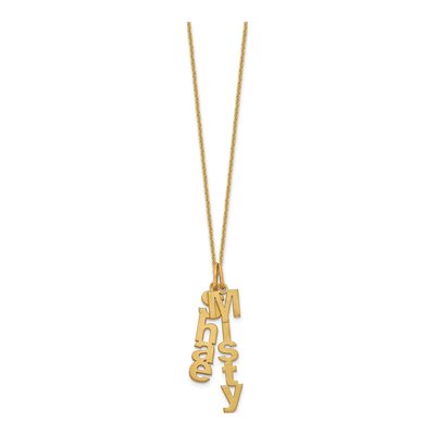 14K Yellow Gold Personalized 2-Name Necklace – view 2