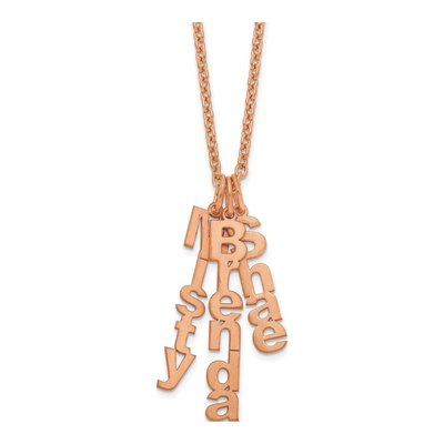 Rose Gold-Plated Sterling Silver Personalized 3-Name Necklace