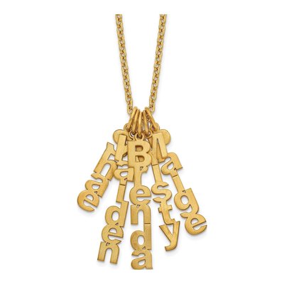 Gold-Plated Sterling Silver Personalized 5-Name Necklace