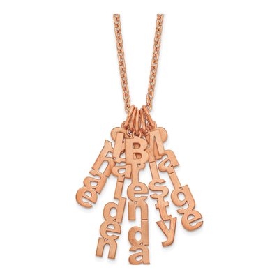 Rose Gold-Plated Sterling Silver Personalized 5-Name Necklace