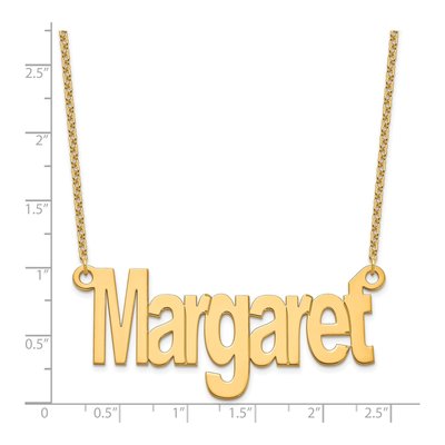 Gold-Plated Sterling Silver Personalized Large Name Plate Necklace – view 3
