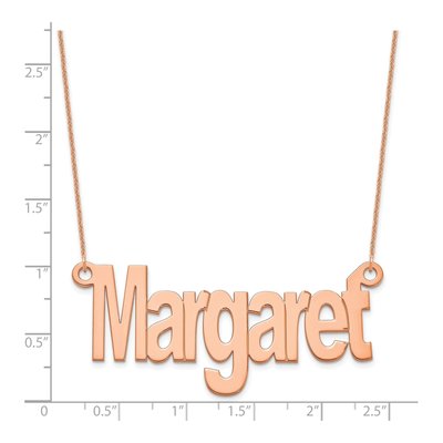 14K Rose Gold Personalized Large Name Plate Necklace – view 3