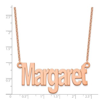 Rose Gold-Plated Sterling Silver Large Name Plate Necklace – view 3