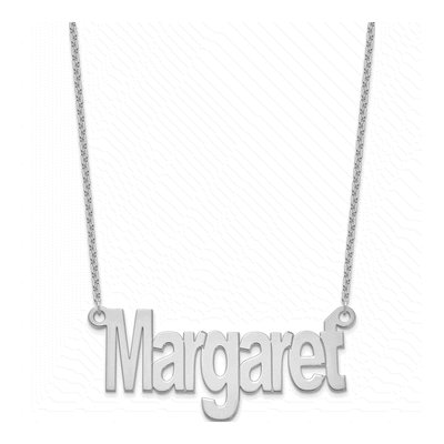 Sterling Silver Personalized Large Name Plate Necklace – view 2