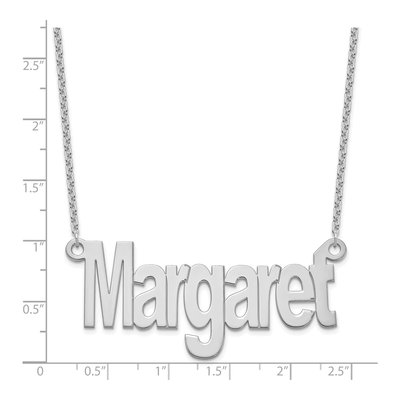 Sterling Silver Personalized Large Name Plate Necklace – view 3
