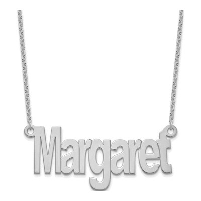 Sterling Silver Personalized Large Name Plate Necklace
