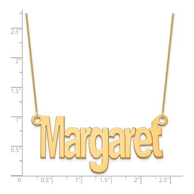 14K Yellow Gold Large Nameplate Necklace – view 3