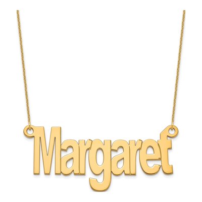 14K Yellow Gold Large Nameplate Necklace