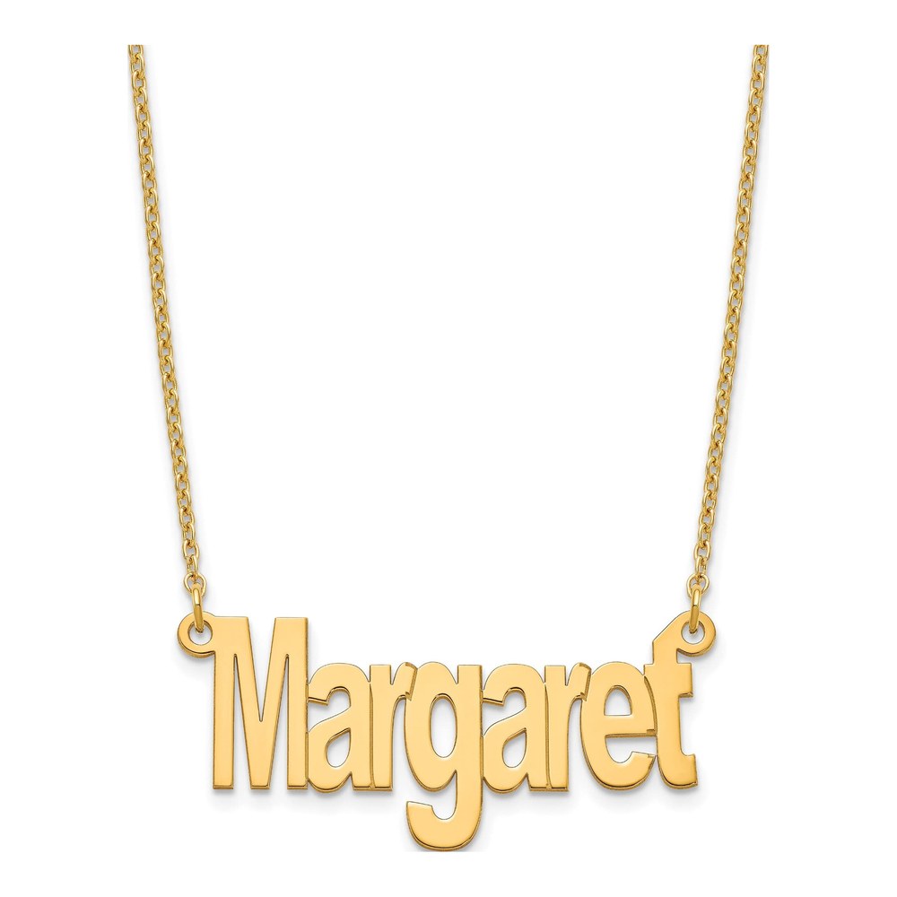 Gold-Plated Sterling Silver Personalized Name Plate Necklace