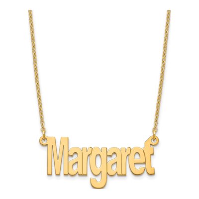 Gold-Plated Sterling Silver Personalized Name Plate Necklace